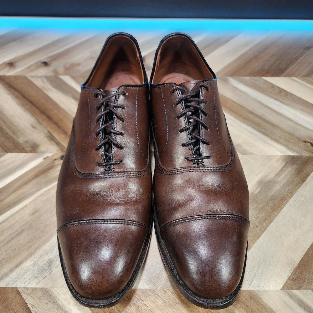 Allen Edmonds Park Avenue Cap-toe Oxford Dark Brown Dress Shoe Sz 10.5 D 5845